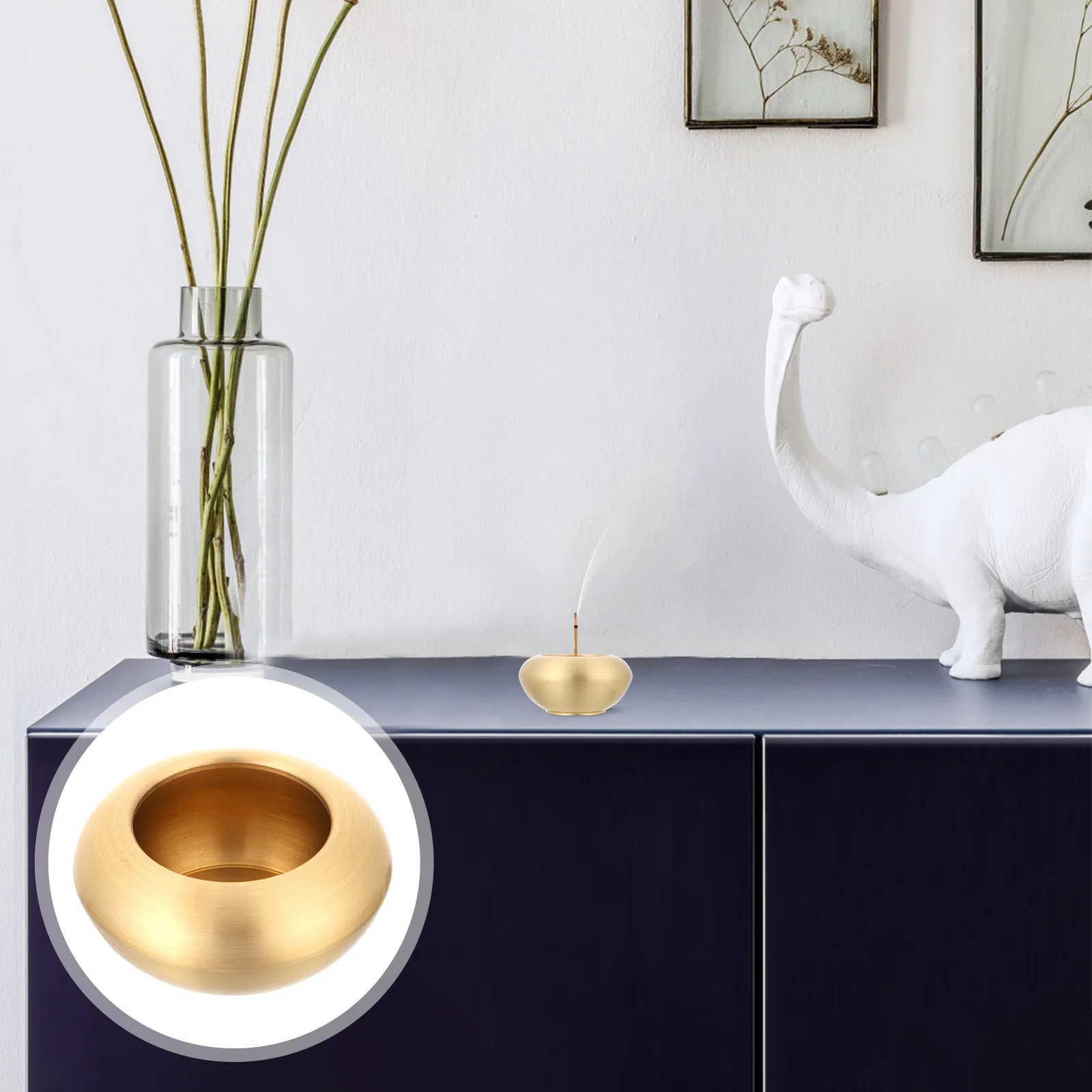 

1Pcs Copper Mini Incense Burner Premium Retro Style Home Office Aromatherapy Stove Small Indoor Censer Decor Mini Censer