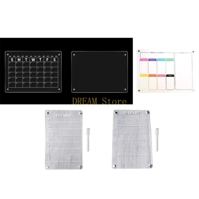 Weekly Clear Fridge Whiteboard Meal Planner Menu Board Acrylic Dry Erases Board best sale