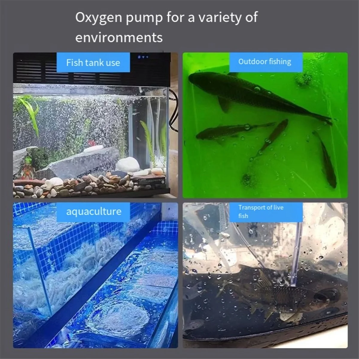 

A72P Новый 5 Вт USB перезаряжаемый кислородный насос для рыбалки на открытом воздухе/аквариума, портативный аэратор с временем работы 48 часов для ночной рыбалки