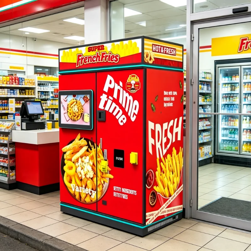 Customized Outdoor Food Vending Machine 35 Seconds Fast Crispy French Fries Potato Chips Snack Vending Equipment