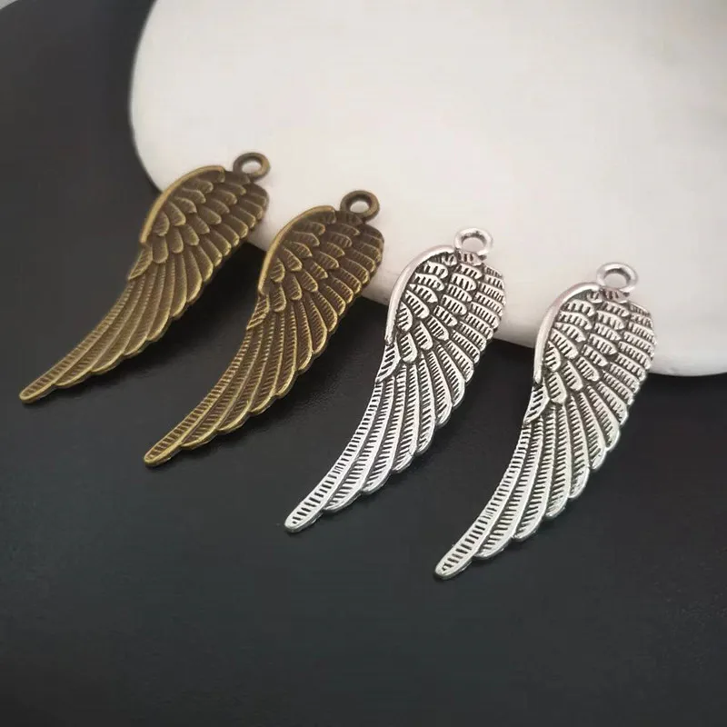 5Pcs/Lot 49x14mm Alloy Wing Charm Pendant Accessories For DIY Jewelry Making