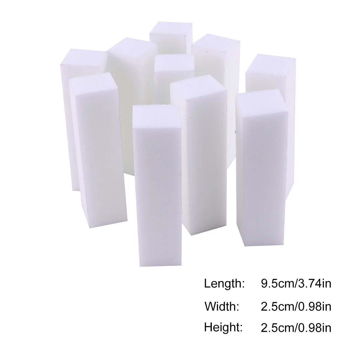 10 pçs suprimentos da arte do prego de quatro lados lixa buffer bloco de polimento para salão de beleza uso doméstico manicure lixar esponja feminina