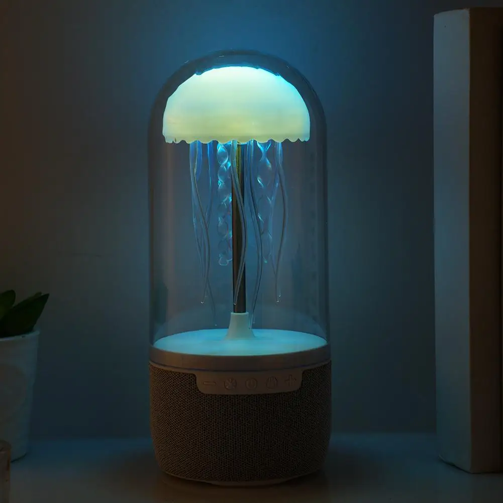 Jellyfish Bluetooth Speaker Lamp HiFi Stereo 3D Surround Subwoofer Floating Jellyfish Speaker Color Changing Home Decoration ﻿