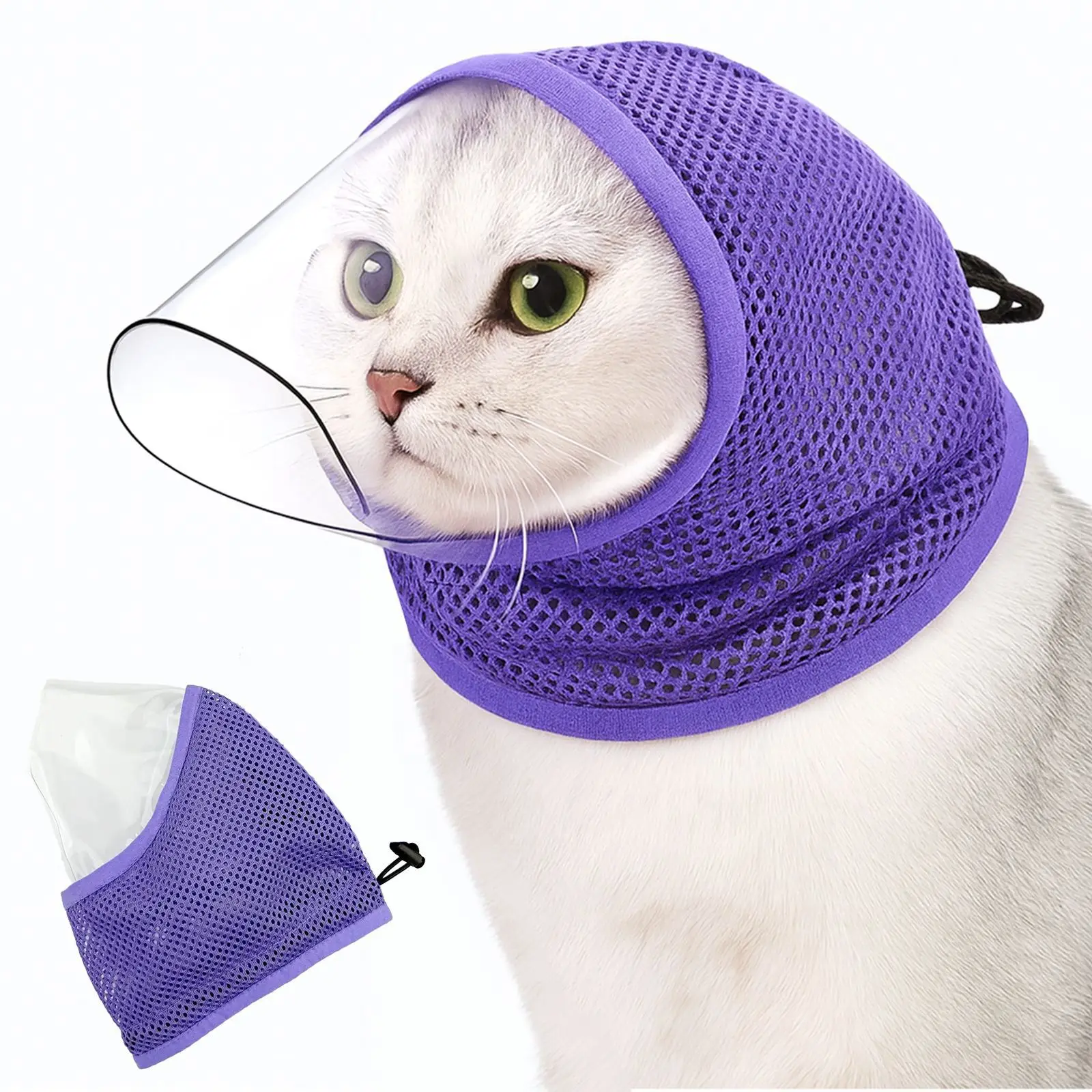 Kitty Headgear Anti-Licking Anti-Scratch Prevent Eating Not Blocking The View Breathable Cat Mask Pet Supplies