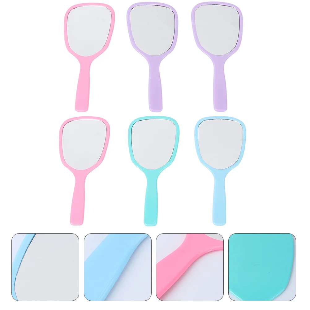 Miroir de maquillage à main couleur bonbon, 6 pièces, élégant, pratique, Durable, petit miroir de voyage pour femmes