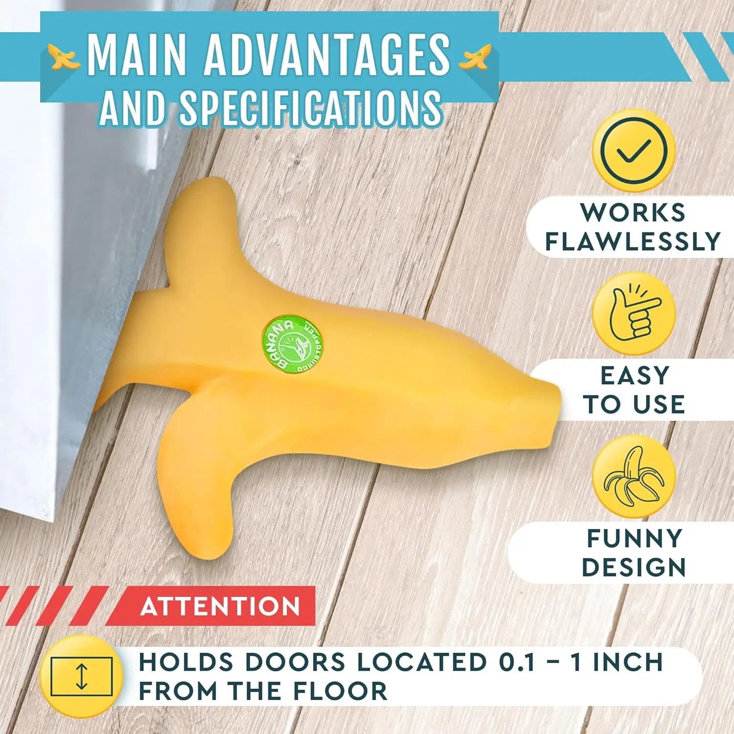 مسودة باب الموز - توقف باب لطيف على شكل فاكهة مبتكرة - سدادات باب الموز المطاطية لأسفل سدادات الباب #3