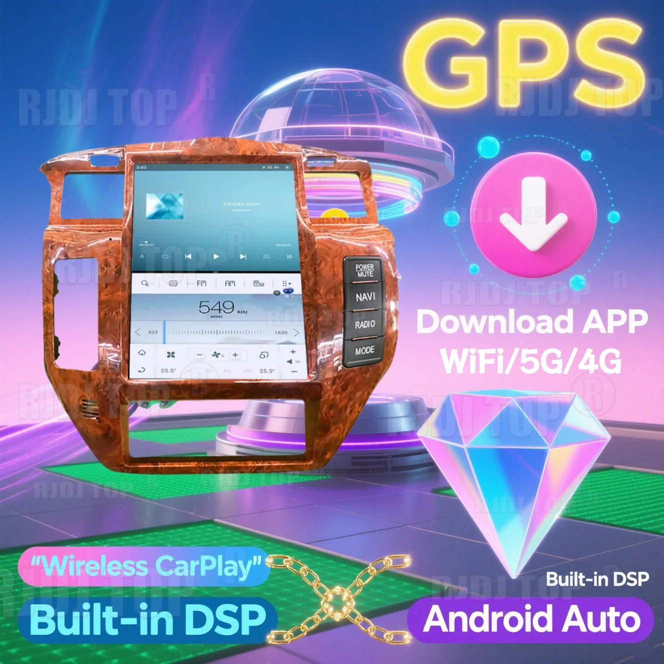 

12,1 "Android 14 для Nissan Patrol Y61 2014-2019, автомобильный радиоприемник, GPS-навигация, экран Carplay, мультимедийный плеер, головное устройство, автомобильное аудио