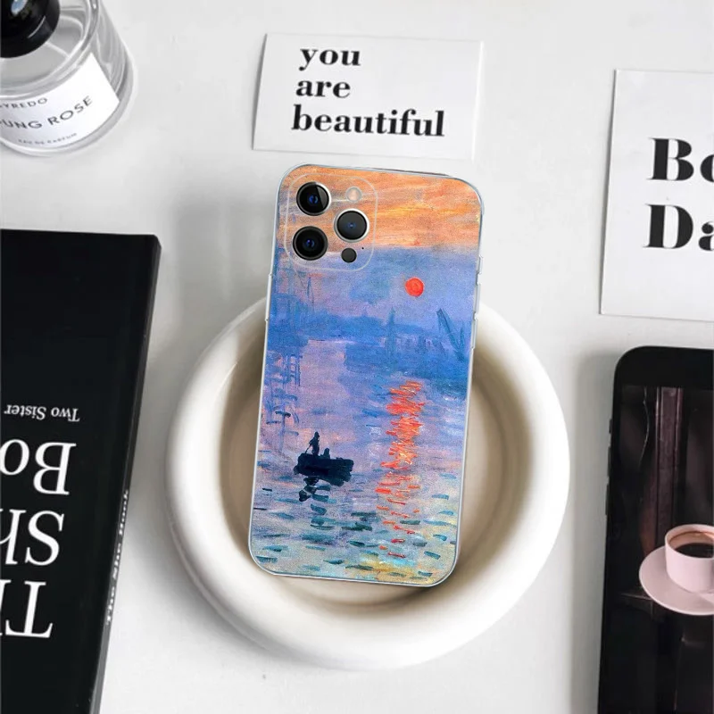 Claude Monet Impressionism Painter Phone Case For iPhone 16 15 14 11 12 13 Mini Pro XS Max Cover 6 7 8 Plus X Funda Shell