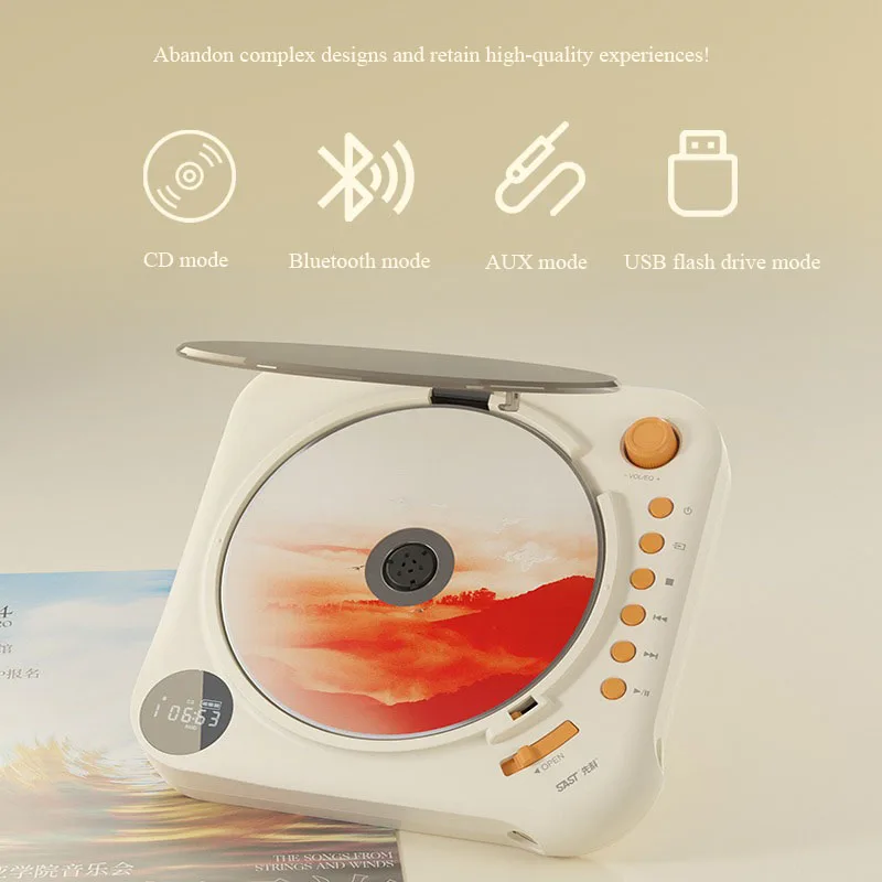 HIFI Audiophile مشغل أقراص مضغوطة بلوتوث 5.0 ثنائي الاتجاه USB AUX مشغل موسيقى بدون فقدان قابلة للشحن HD الصوت المدمج في البطارية