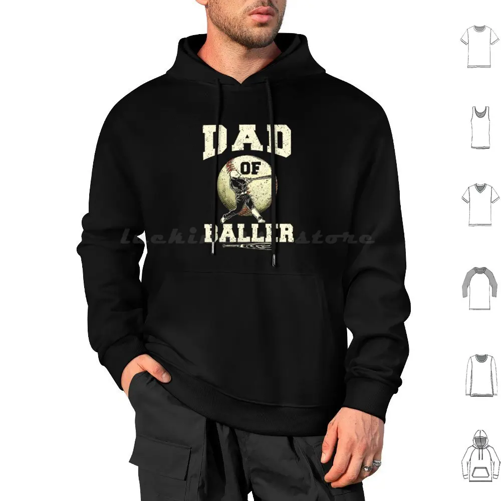 Dad Of Ballers Funny Dad Softball Hoodies Long Sleeve Softball Dad Softball Player Baseball Lovers Baseball Player