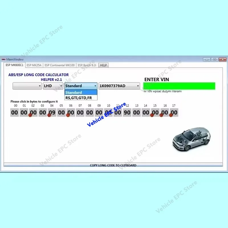 2026 Newest Software for VW ABS ESP Long Code Calculator Helper MK60EC1 ABS ESP Long Code Calculator software+ unlimited install
