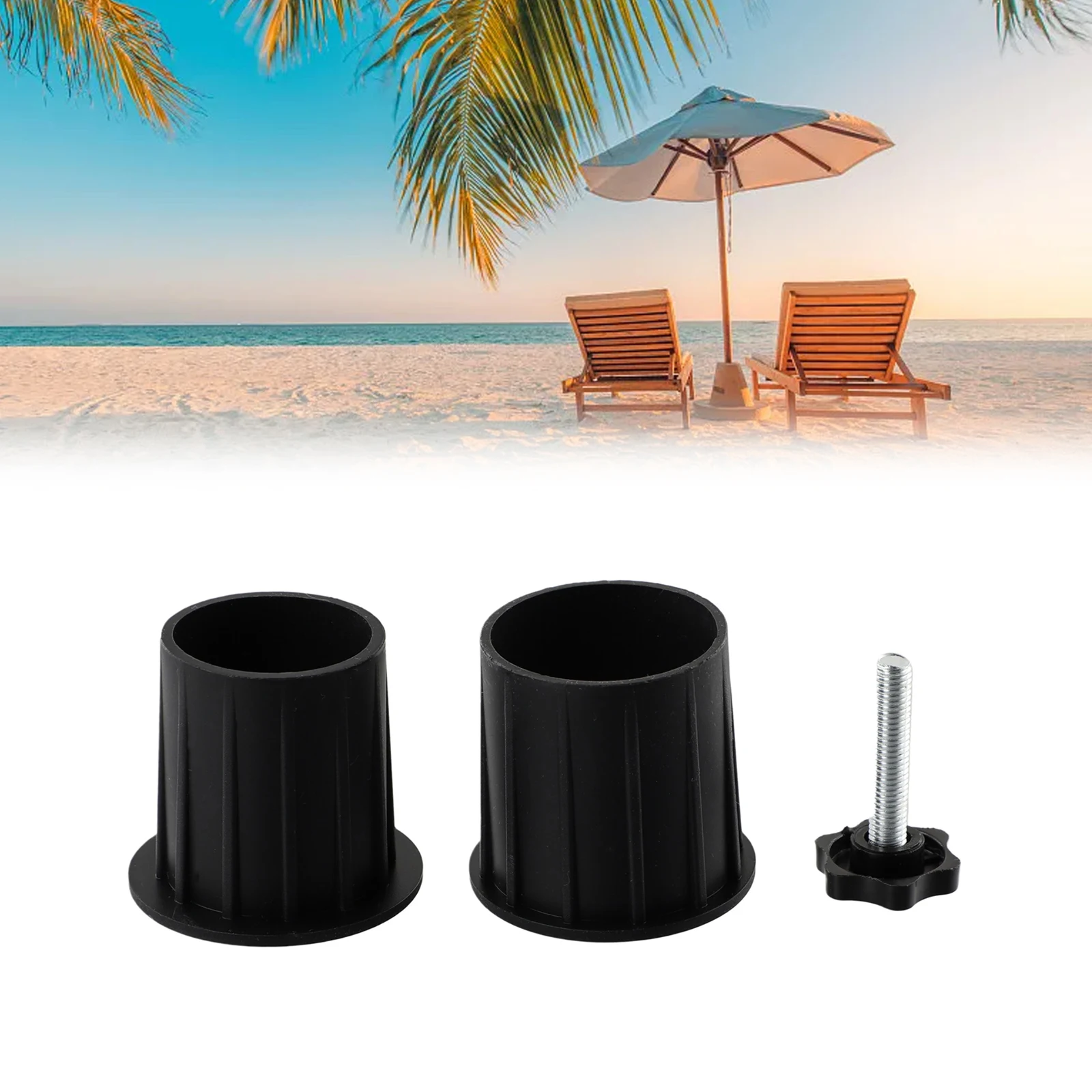 Replacement Components for Patio Parasol Umbrella Base Stand Hole Including Cover and Screw Knob for Stable Pole Support
