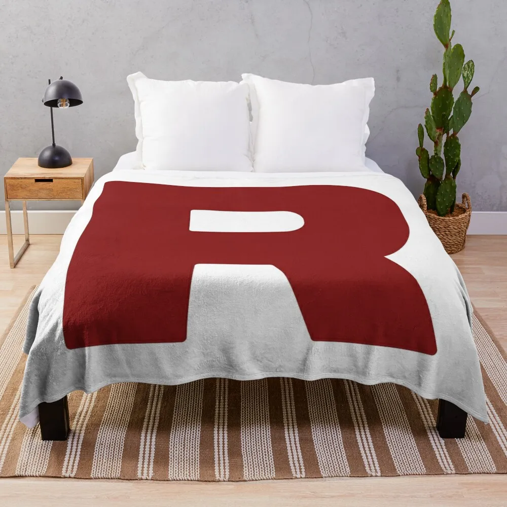 Big Red Letter R Throw Blanket Luxury Brand Luxury Throw Heavy Retros Blankets