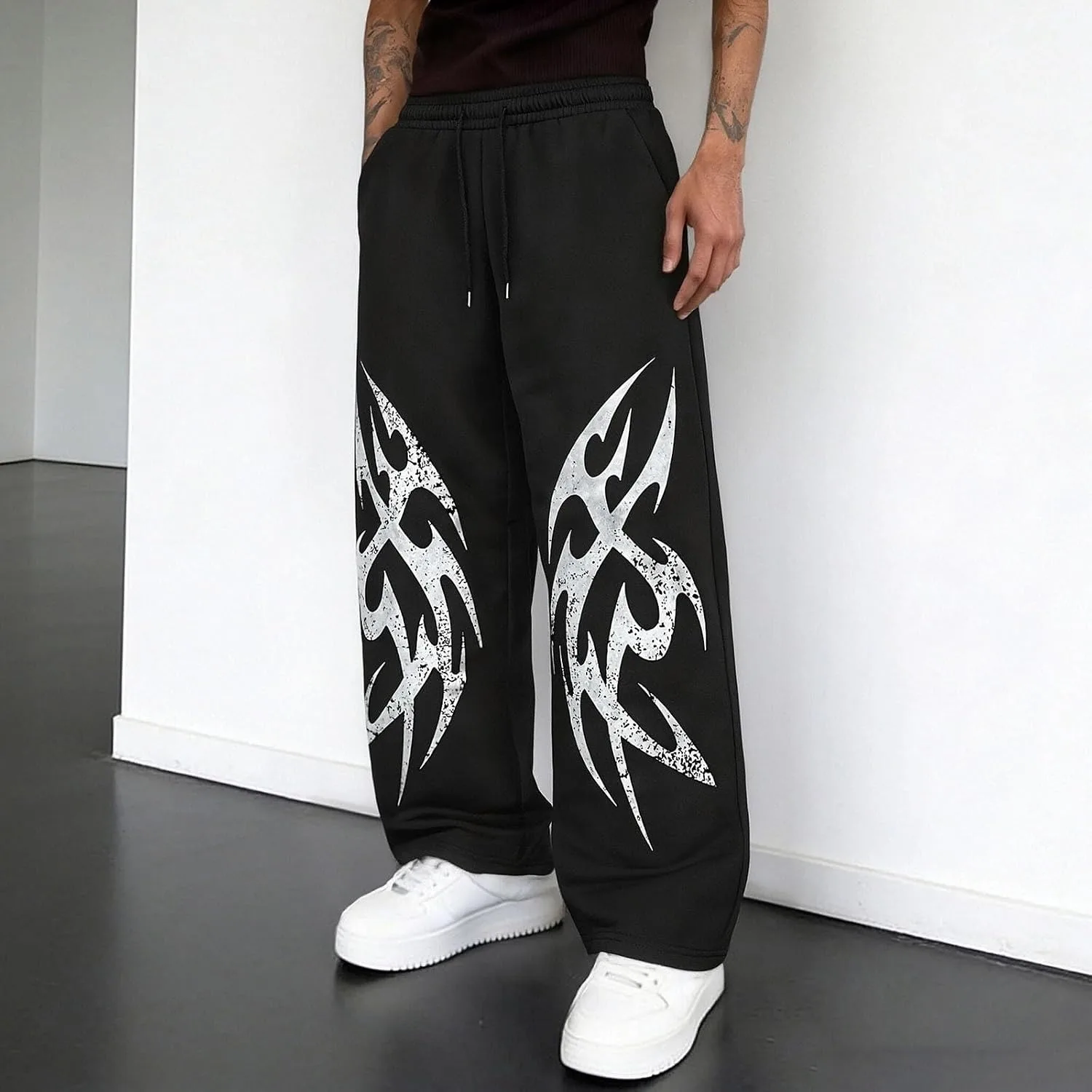 Mens Sweatpants Hip Hop Harem Long Work Pants Y2k Gothic Pants Fabric Pants Skater Pants Streetwear Pants Spring/Autumn Elastic