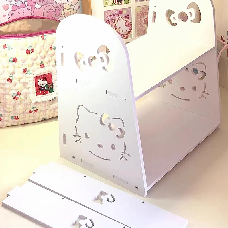 Sanrio Hello Kitty Desktop-Aufbewahrungsregal Kuromi Cinnamoroll Mehrschichtiges Bücherregal Kosmetik Kleinigkeiten Organizer Schlafsaal Zuhause Geschenk