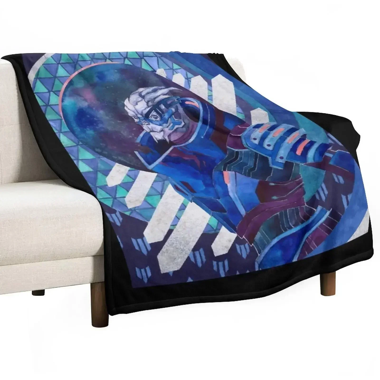 Garrus Vakarian Throw Blanket Beach For Baby blankets and throws warm winter bed plaid For Decorative Sofa Blankets