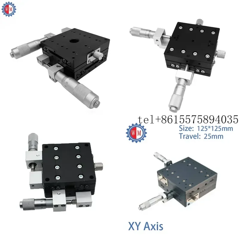 hot 125x125mm High Precision Xy Linear Move Stage Manual Double Axis Displacement Translation Stage