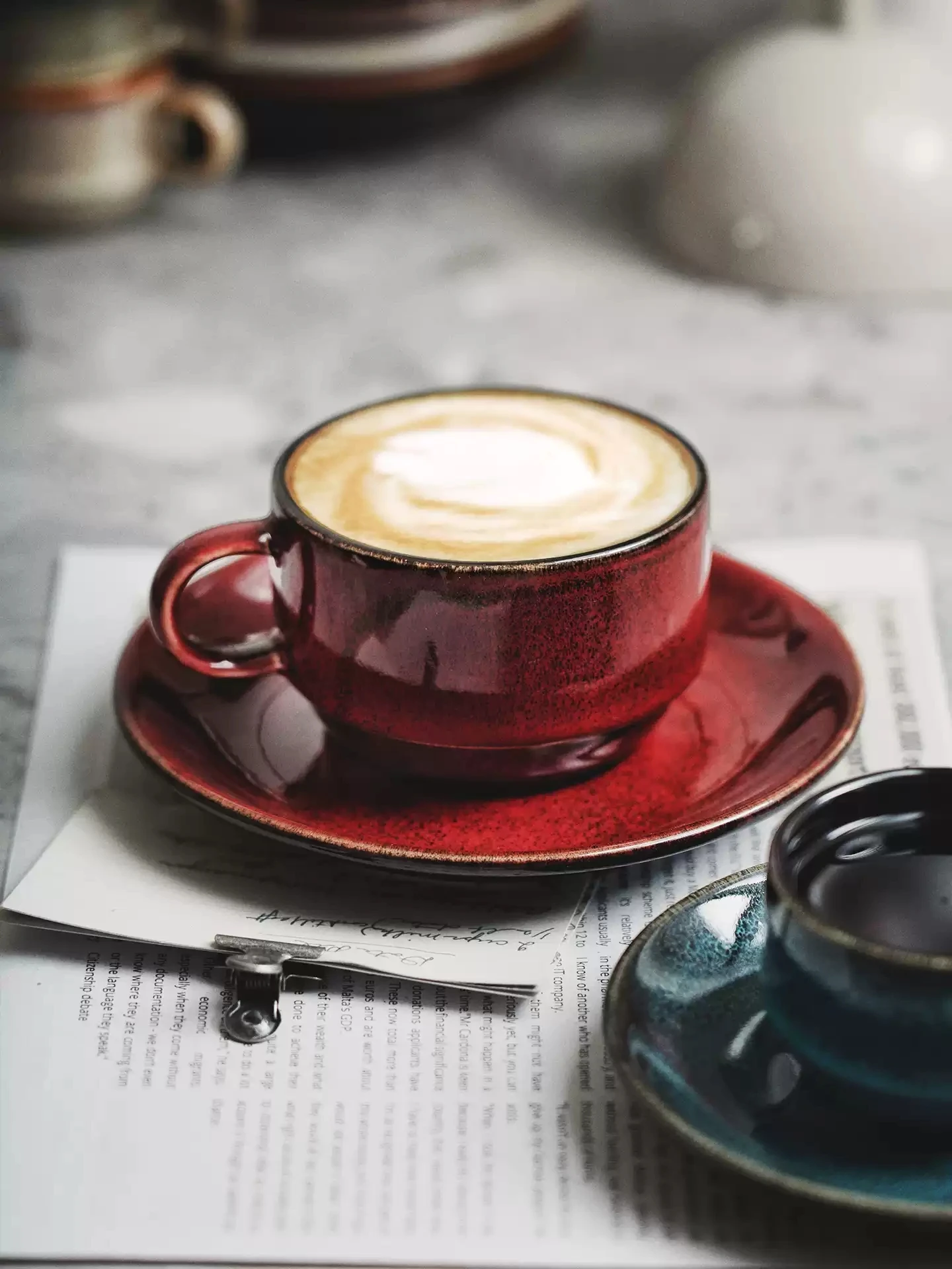 Vintage Kiln Glaze Coffee Cup And Saucer Set 85ml 210ml Retro Latte Mug Home Drinkware