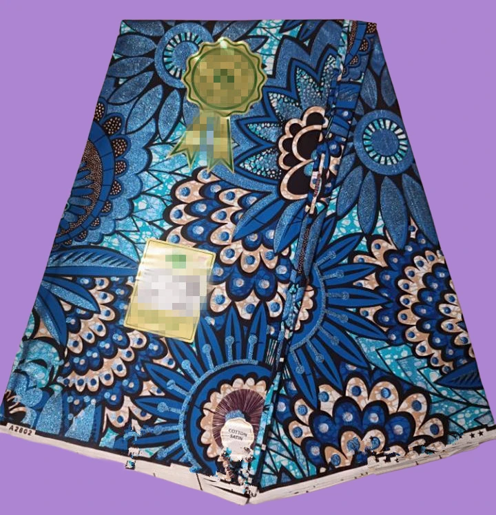 

100% хлопок, нигерийский золотой песчаный воск, блестящий материал Tissu Pagne для платья, модная африканская ткань с золотым восковым принтом