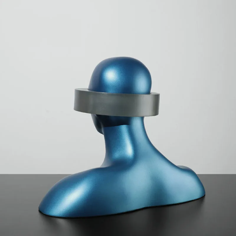 Creative Klein Blue Character Decoration Sales Office Hotel Lobby Office Resin Craft Future Technology Figure Decor Statue