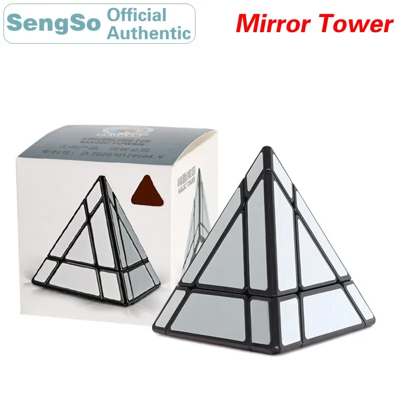 Sengso espelho torre pirâmide 3x3x3 cubo mágico shengshou velocidade cubo cérebro teasers twisty quebra-cabeça brinquedos educativos para crianças