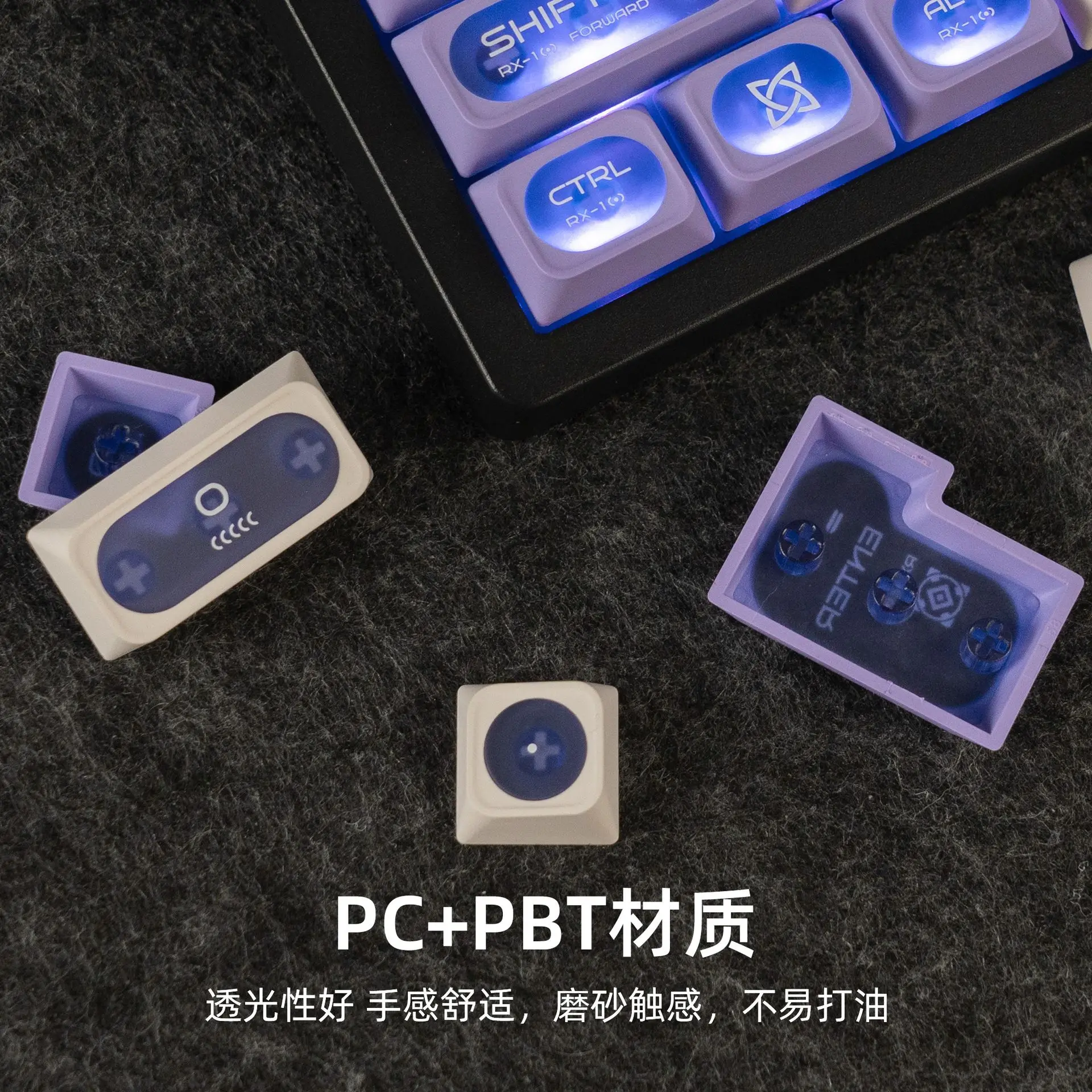 136 Keys Opal Max Keycap Translucent Chreey Profile Keycap PBT Gift PBT Keycaps Cap Dye-Sub Mechanical Keyboard Keycap MX Switch