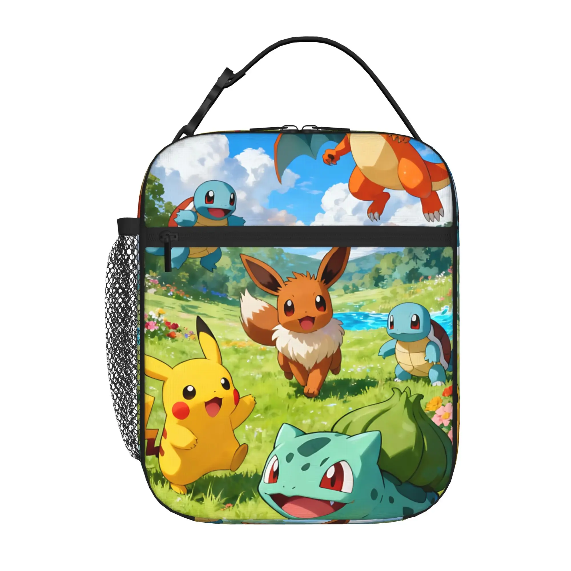 

1 Piece For Students Food Container Flower Portable Pocket Pokemon Zipper Closure Aluminum Foil Food Pouch For Travel