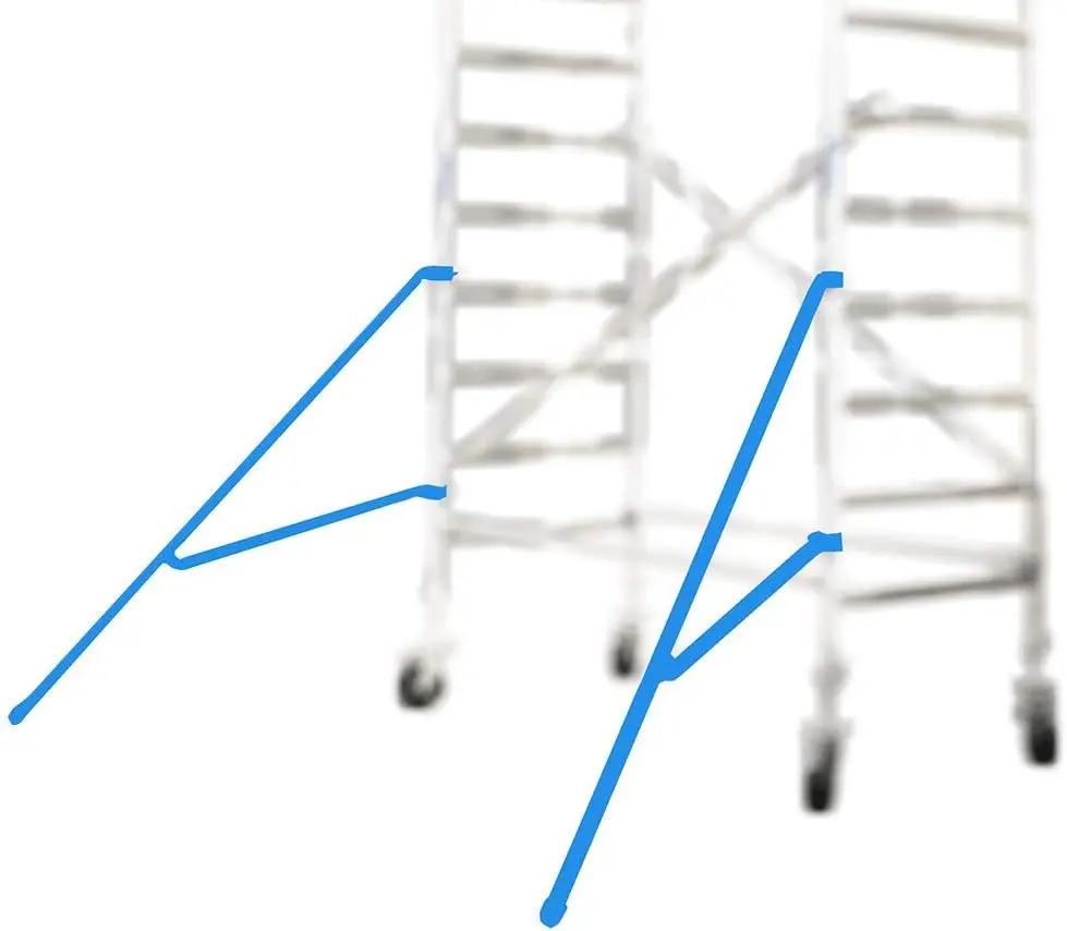 Estabilizador móvel do rolamento para o andaime, estabilizador compacto, apropriado para FS, AS, BS, durável, 2 Pcs