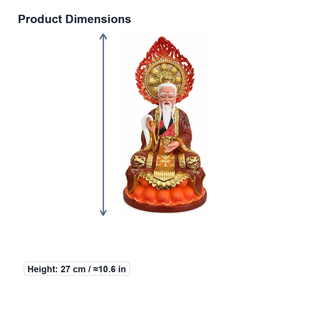 Hand Carved Wooden Painted Gold Leaf Sanqing Taoist Gods Statue for Traditional Feng Shui Home Altar Zen Temple Decor Gift