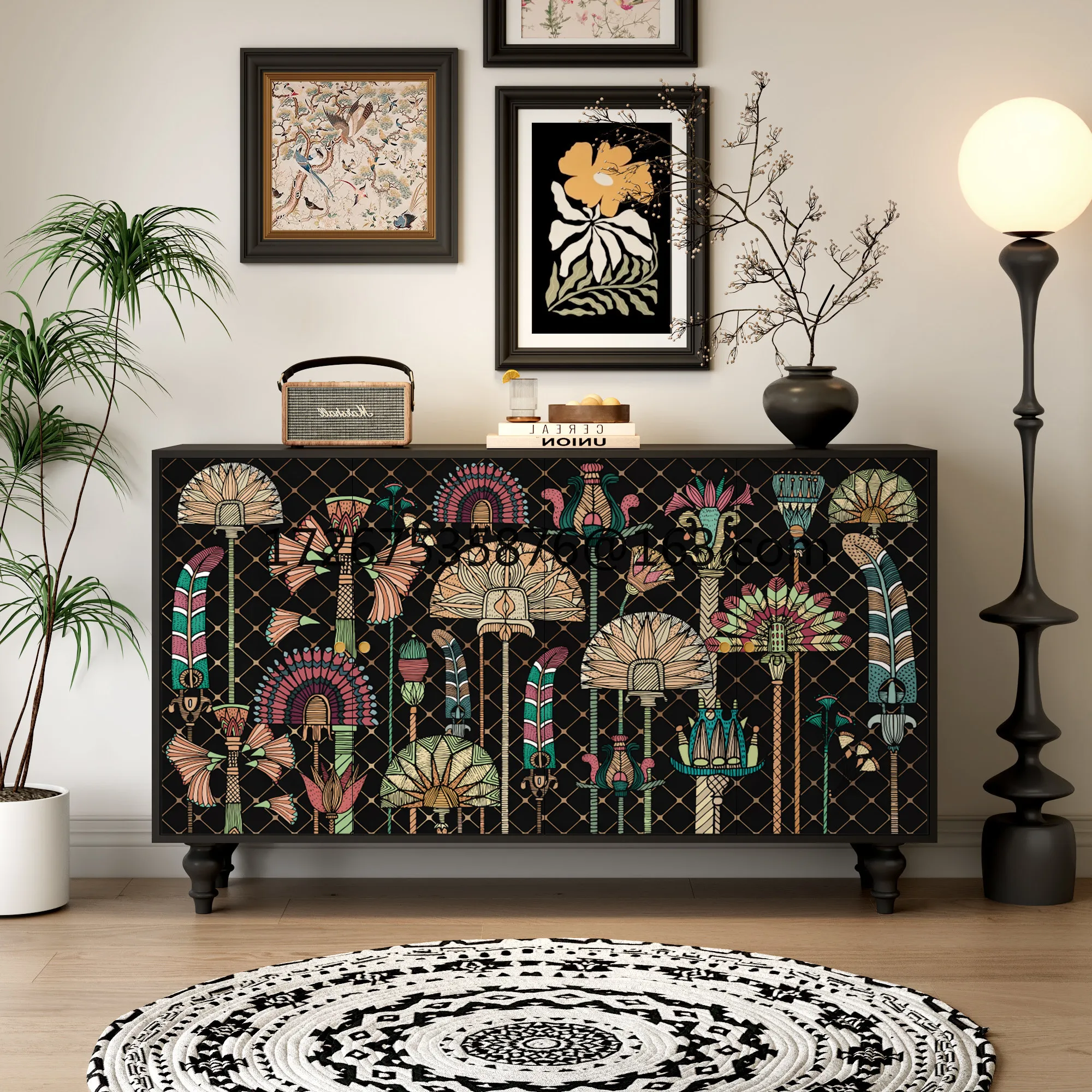 

Solid wood porch cabinet painted custom dining side cabinet living room homestay locker bedroom storage cabinet