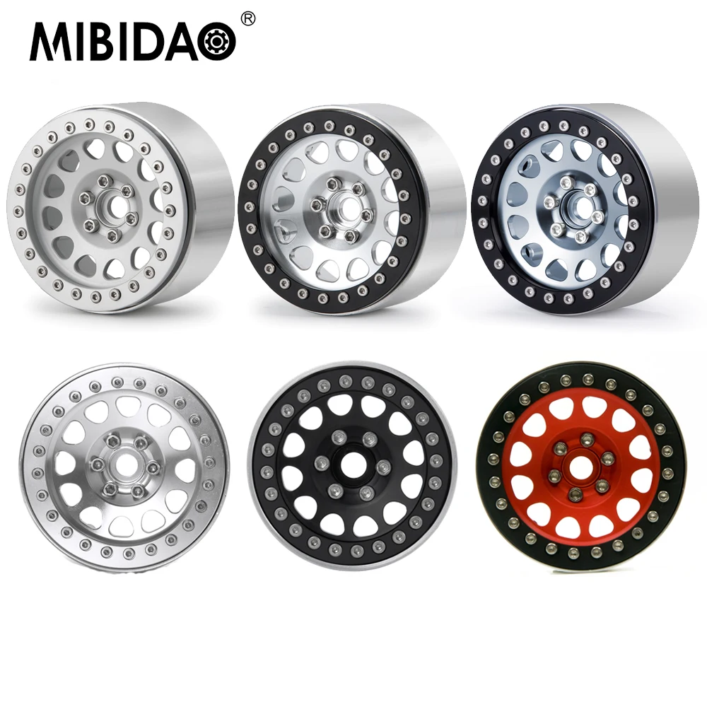 

MIBIDAO Metal Alloy 4Pcs 2.2 Inch Beadlock Wheel Rims 35mm for Axial Wraith SCX10 TRX-4 1/10 RC Rock Crawlers Car Model Parts