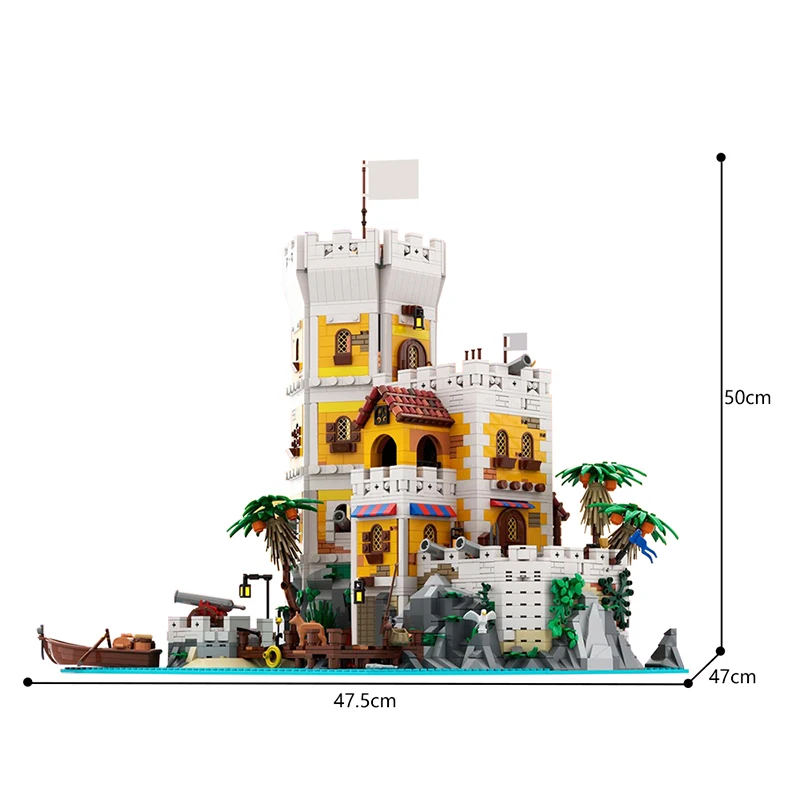 MOC Sierras Madres Fortress Pirates World Building Block Set Tempi medievali Castello Modello Architettura retrò Giocattolo da costruzione