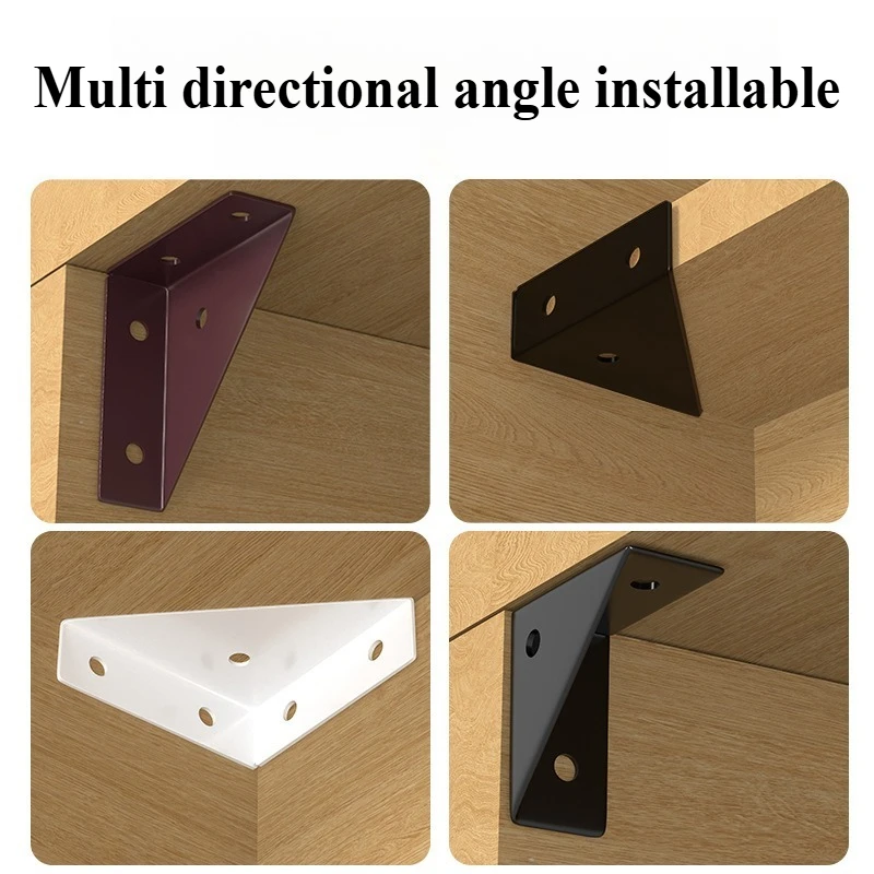 Right triangle corner supports white gray black, wooden Furniture Corner Connector Fasteners Suitable for Beds, Cabinets