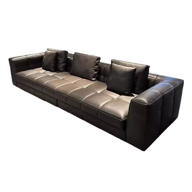 

Italian minimalist modern living room fabric sofa small apartment straight row