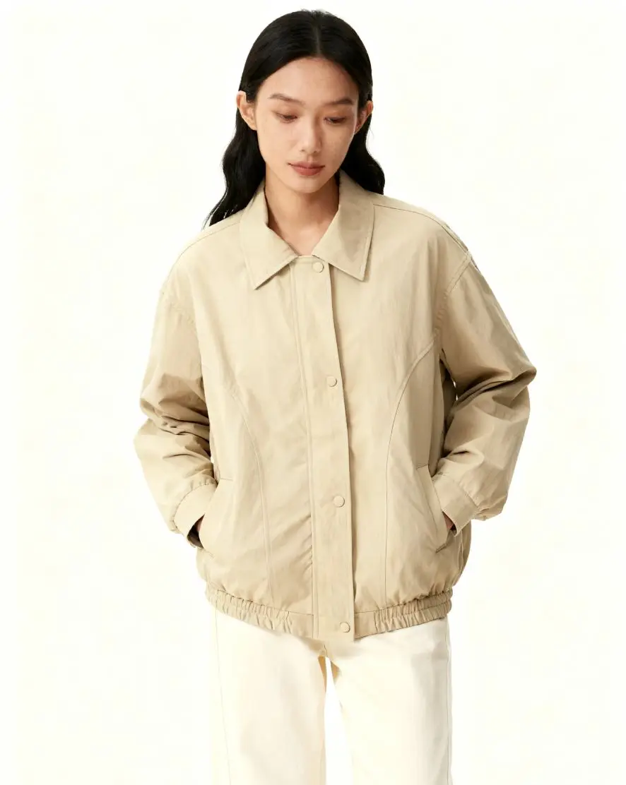 Giubbotti bomber Giacca da donna Pilota Autunno Pelliccia sintetica con pannelli Bottone a pressione Dolce ricamo Artistico Confortevole Preppy Femminile OL