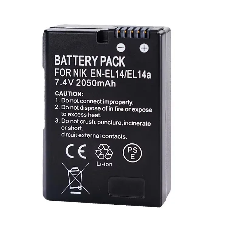 New EN-EL14/A 2050mAH 7.4V Digital Batteries Suitable for Nikon Cameras D3100 D3200 D3300 D5100 D5200 D5300 D7000 D7100 D7700