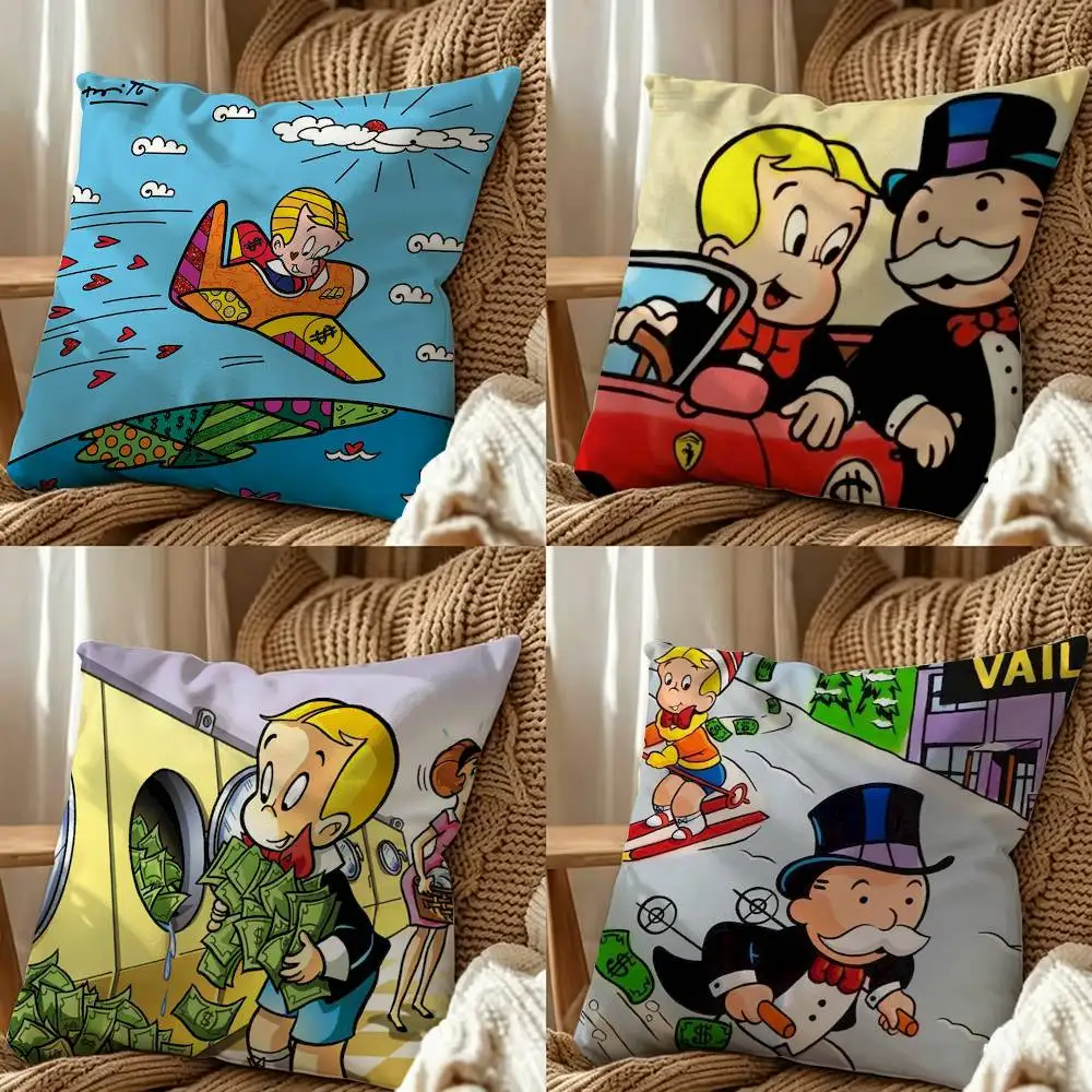 Money Boy Richies Richs Square Double-Sided Printed Pillow Case Sofa Cushion Cover Bedroom Bedside Decor