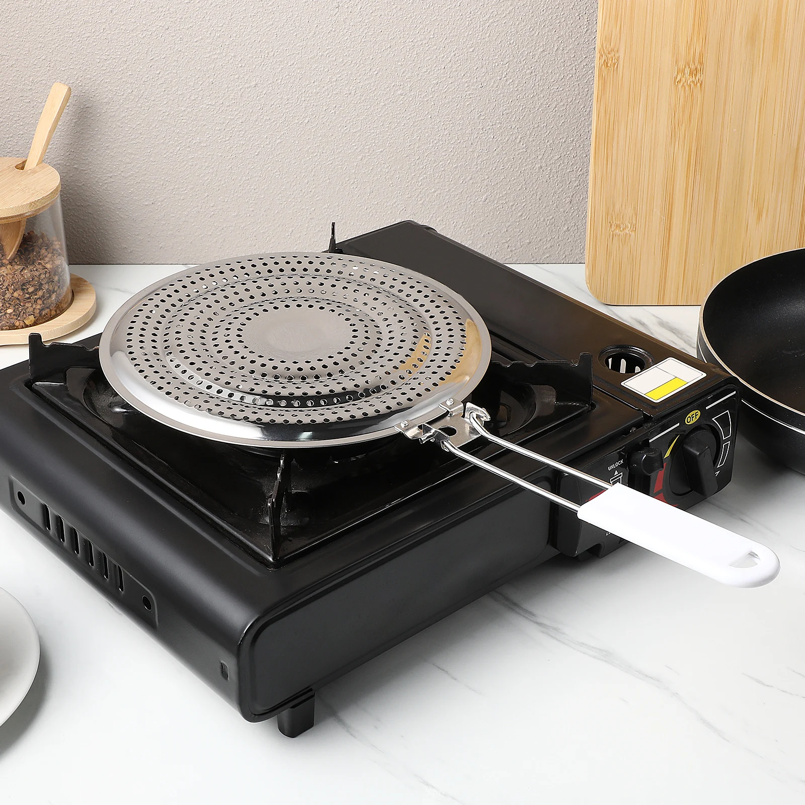 

Circular Pot Holder Heat Diffuser Stainless Steel Double Layer Kitchen Trivet Mat Hot Pans Cooker Flame Guard Resistant Pads