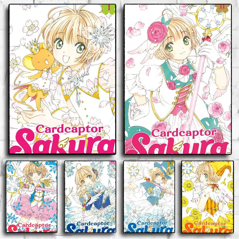 Anime Cardcaptor Sakura Movie Sticky Posters Retro Kraft Paper Sticker DIY Room Bar Cafe Aesthetic Art Wall Painting