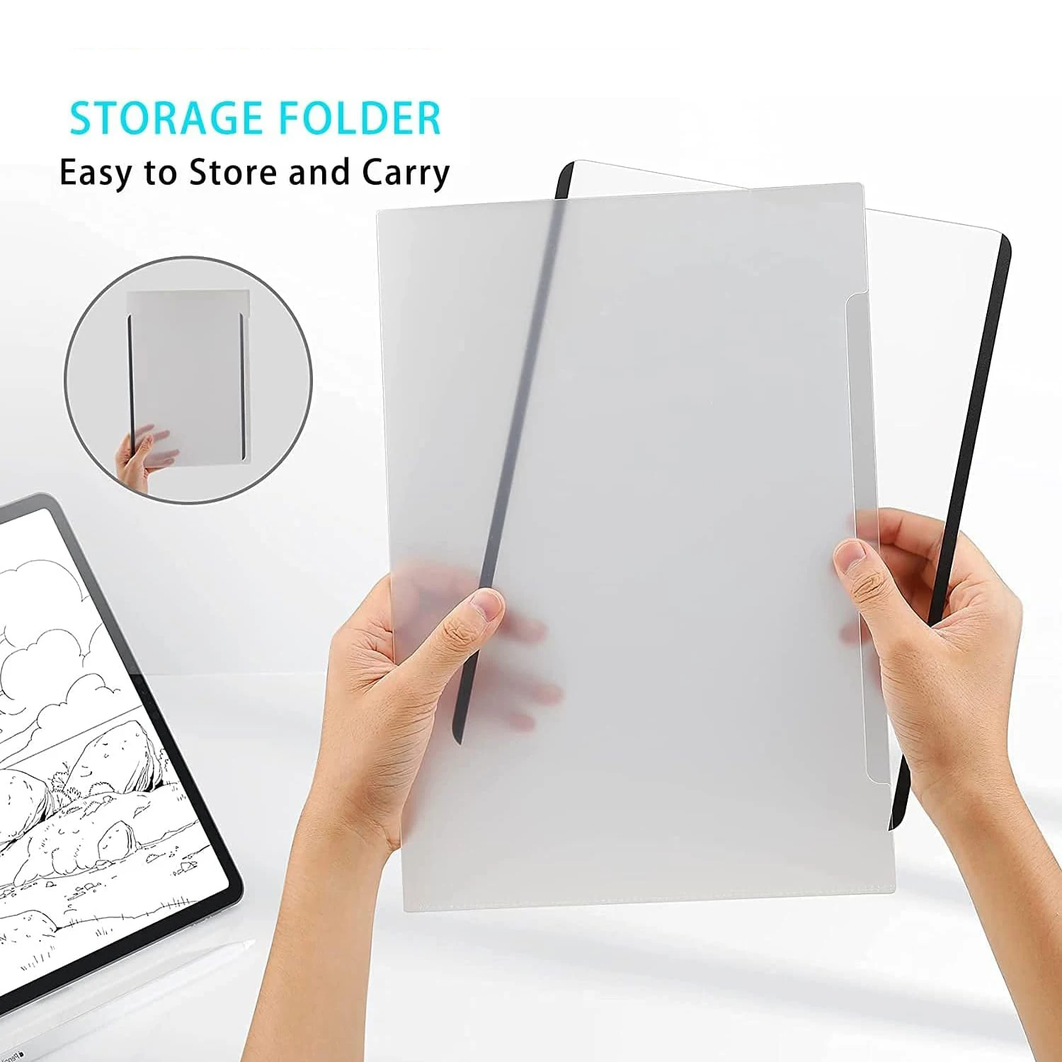 Paper Feel Reusable Magnetic Screen Protector For Samsung Galaxy Tab A9 A8 S6 Lite S7 S8 S9 FE Plus Matte Frosted Writing Film image 6