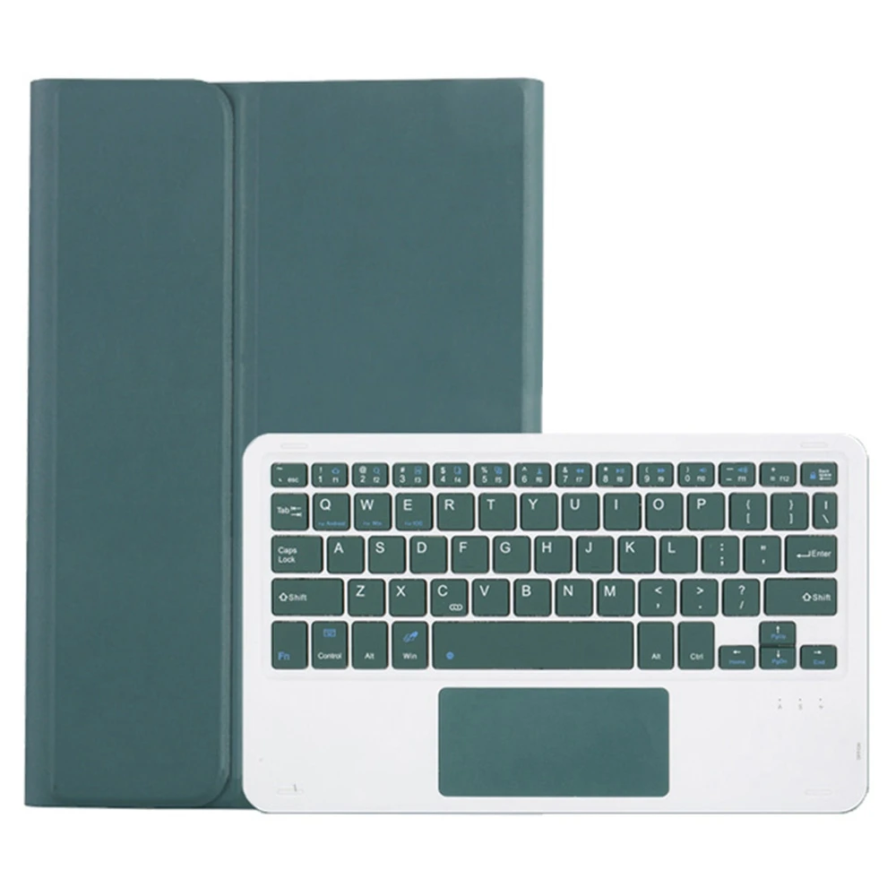 

A0N13-A For Xiaomi Pad 7 Pro / Pad 7 Leather+TPU Tablet Cover with Touchpad Bluetooth-compatible Keyboard - Dark Green