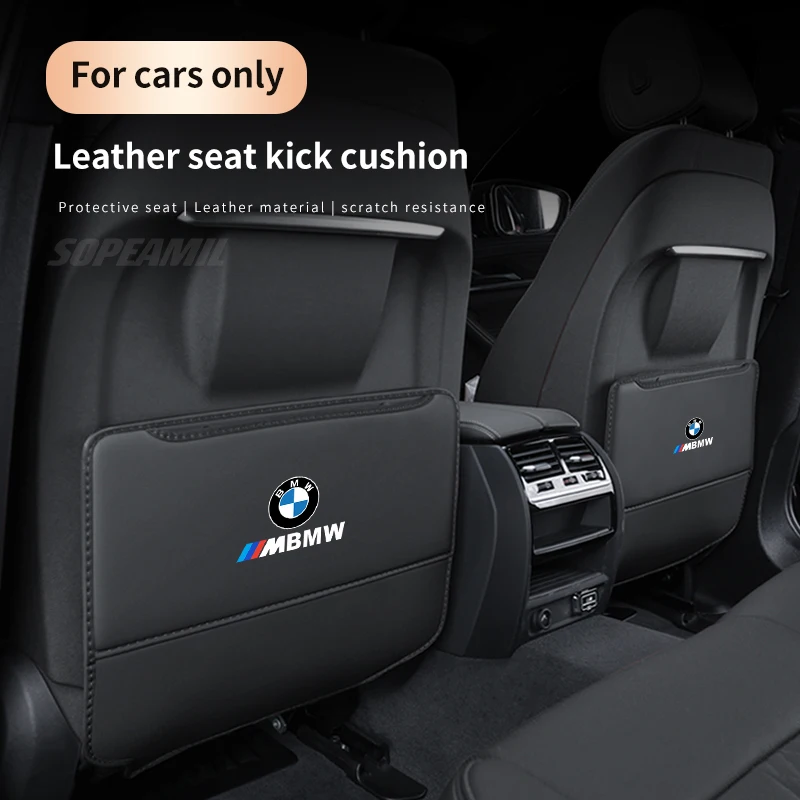 BMW M X1 X3 X5 X6 X7 M3 M4 M5 F10 F15 F25 F30 E36 E39 E46 E60 Car Seat Back Protection Anti-kick Pad Rear Organizer Storage Bag