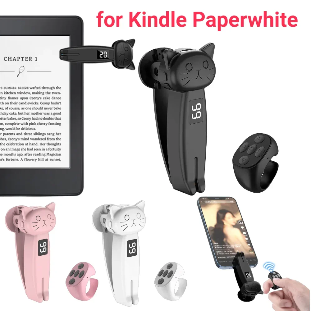 2-in-1 Remote Control Page Turner Clicker Wireless Page Turner E-Reader Phone Camera Record Trigger Remote for Kindle Paperwhite