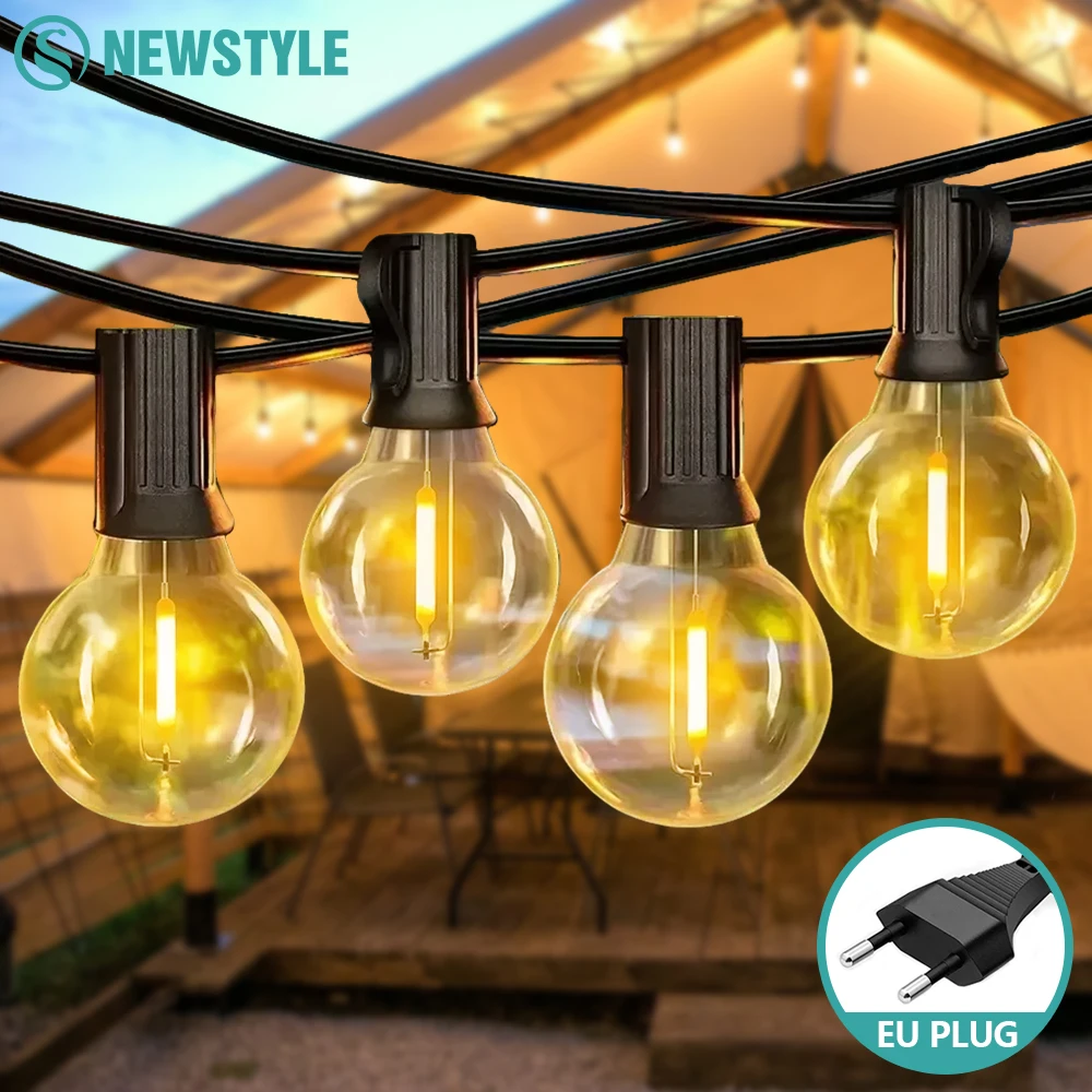 Outdoor G40 String Lights LED Waterproof Shatterproof Globe Bulb Fairy Lamp For Patio Garden Camping Christmas Decor String Lamp