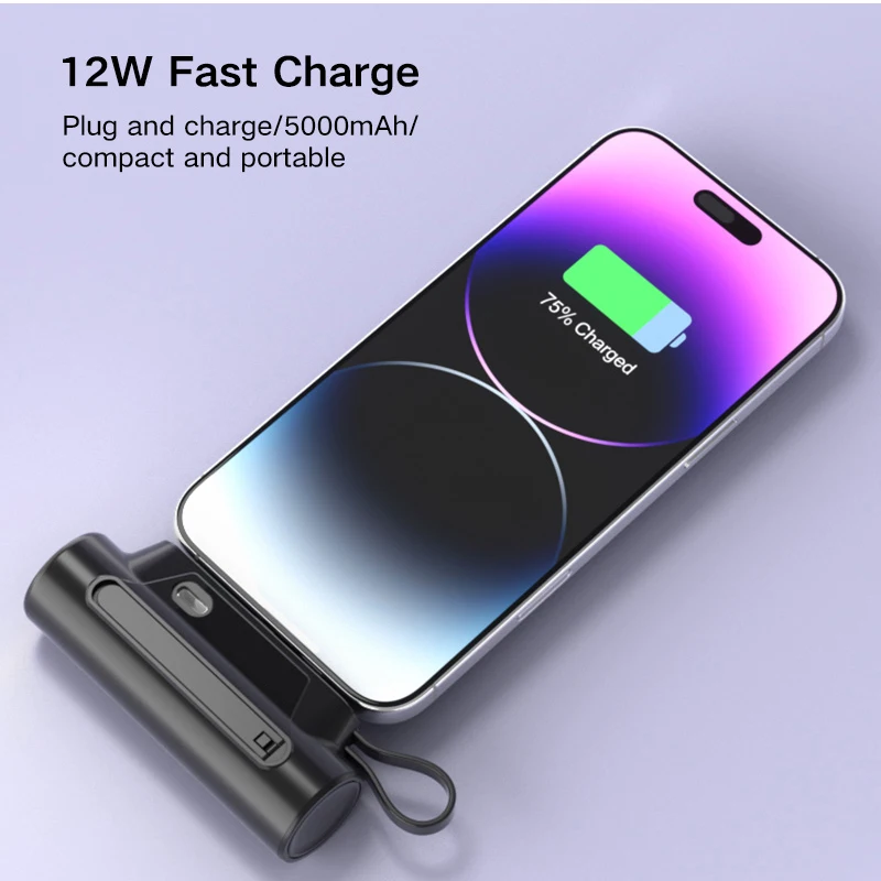 باور بانك متنقل من CHICNOD بقدرة 5000 مللي أمبير في الساعة، باور بانك صغير مريح ومحمول، شحن سريع لهاتف آيفون وسامسونج وشاومي وبطارية خارجية