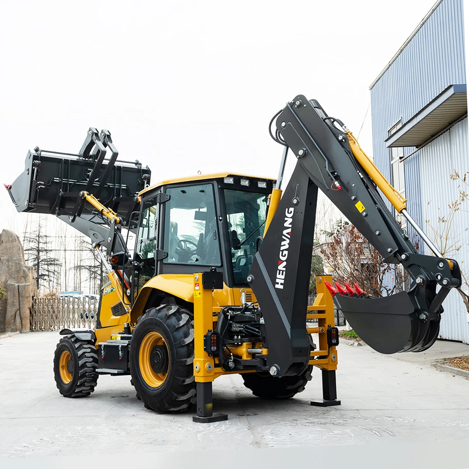 4x4 لودر حفار 7.8 طن متعدد الأغراض 114HP 4WD لجميع التضاريس على الطرق الوعرة مخصص للبيع حفارة لودر زراعي