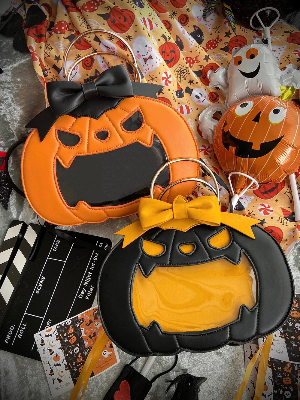 

IKUMA оригинальный дизайн тыквенная женская сумка для боли Хэллоуин Sna размер двусторонняя ручная сумка через плечо на одно плечо