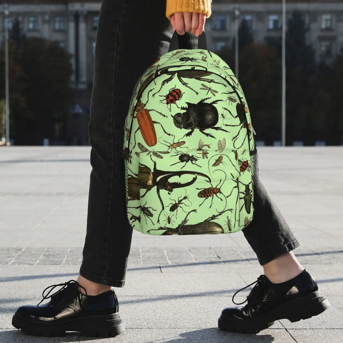Vintage Insect Bug Themed Backpack Student BookBag Kids School Bag Computer Shoulder Bags for Men Women