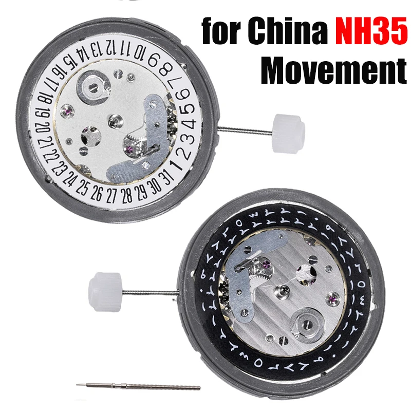 For China NH35 Automatic Mechanical Movement High Accuracy Date Calendar At 3/6 O'clock Position Replace for Japanese NH35