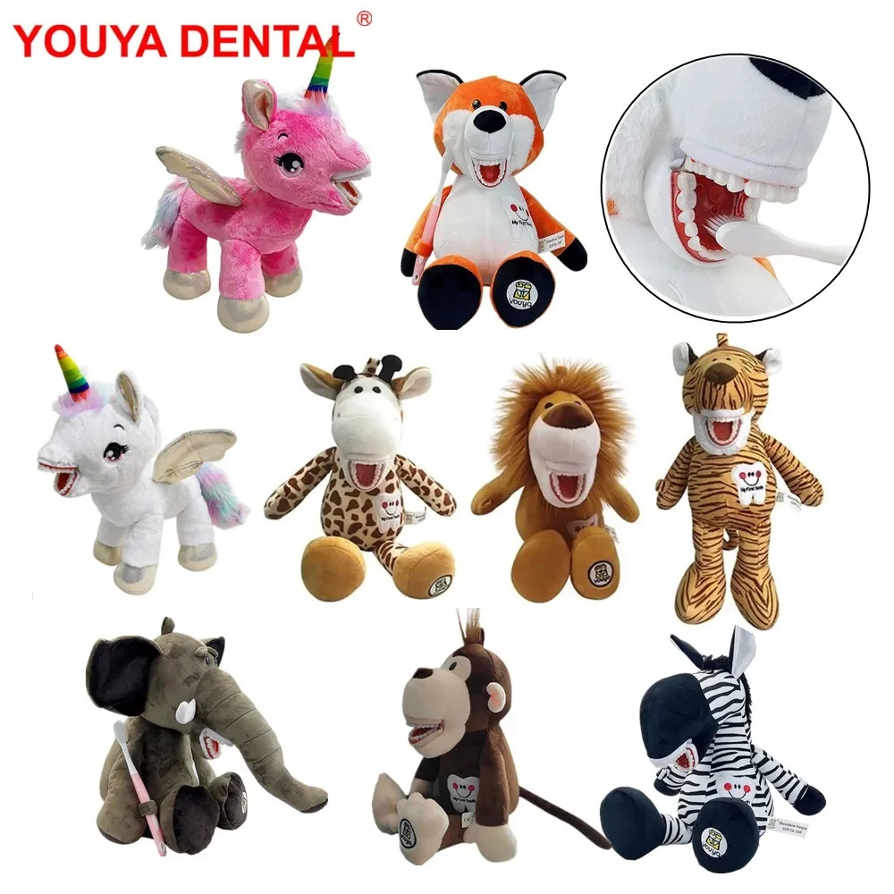 

Dental Plush Toys With Teeth Model Toothbrush Kids Educational Dolls Stuffed Animals Tooth Shaped Handheld Mirror Dentistry Gift